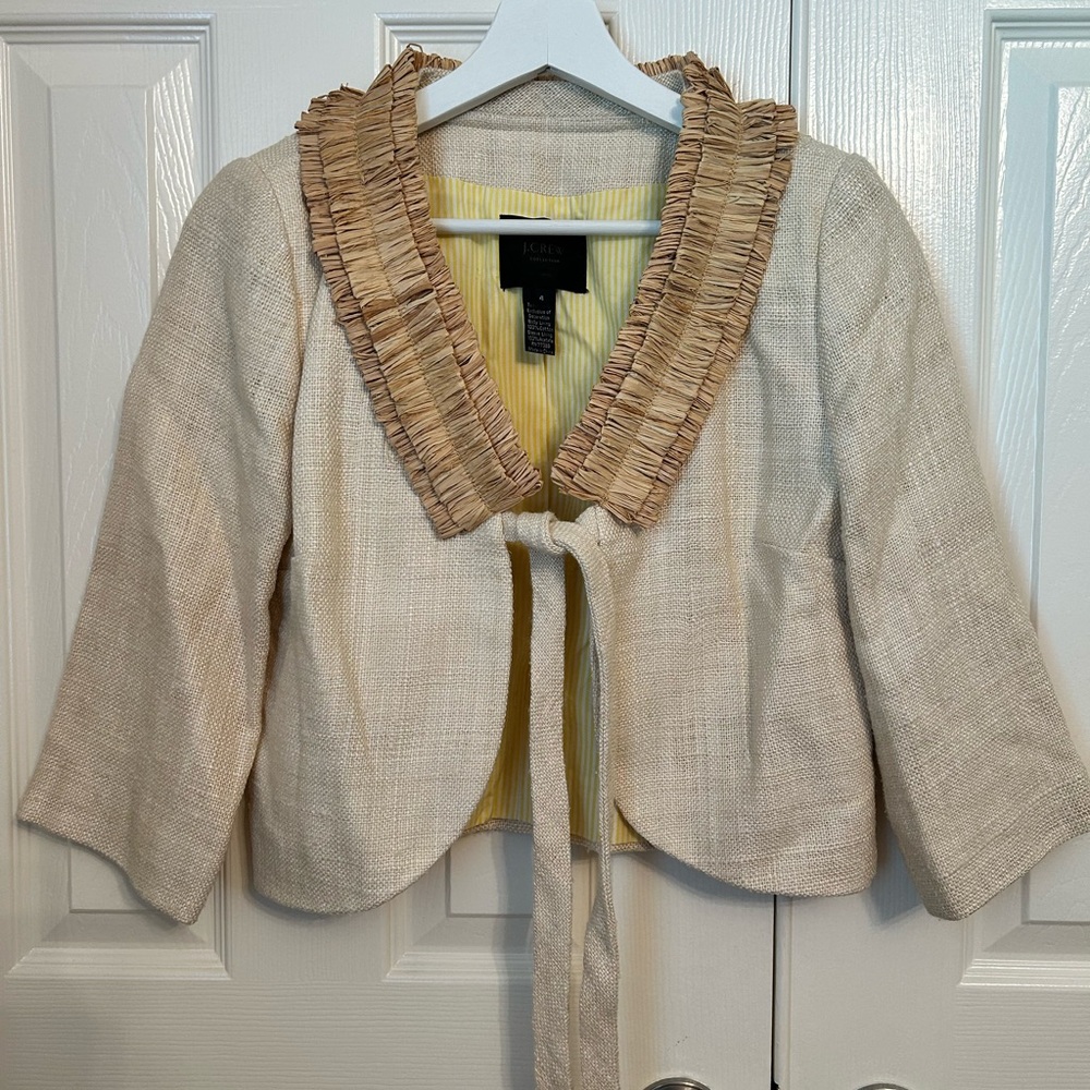 J. Crew Cream Jacket with Tan Accents